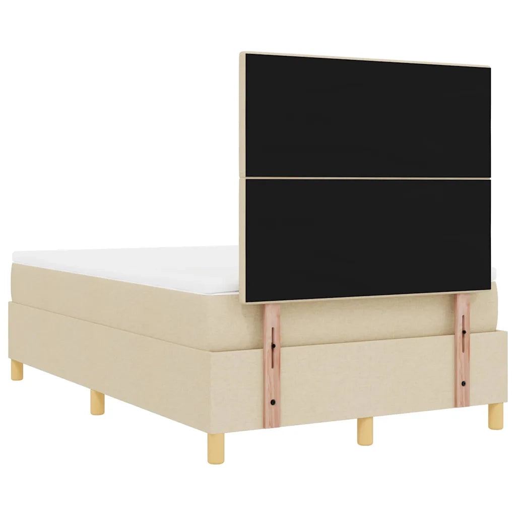 Letto a Sorgente LED con materasso Crema 120 x 200 cm Tessuto 3343094