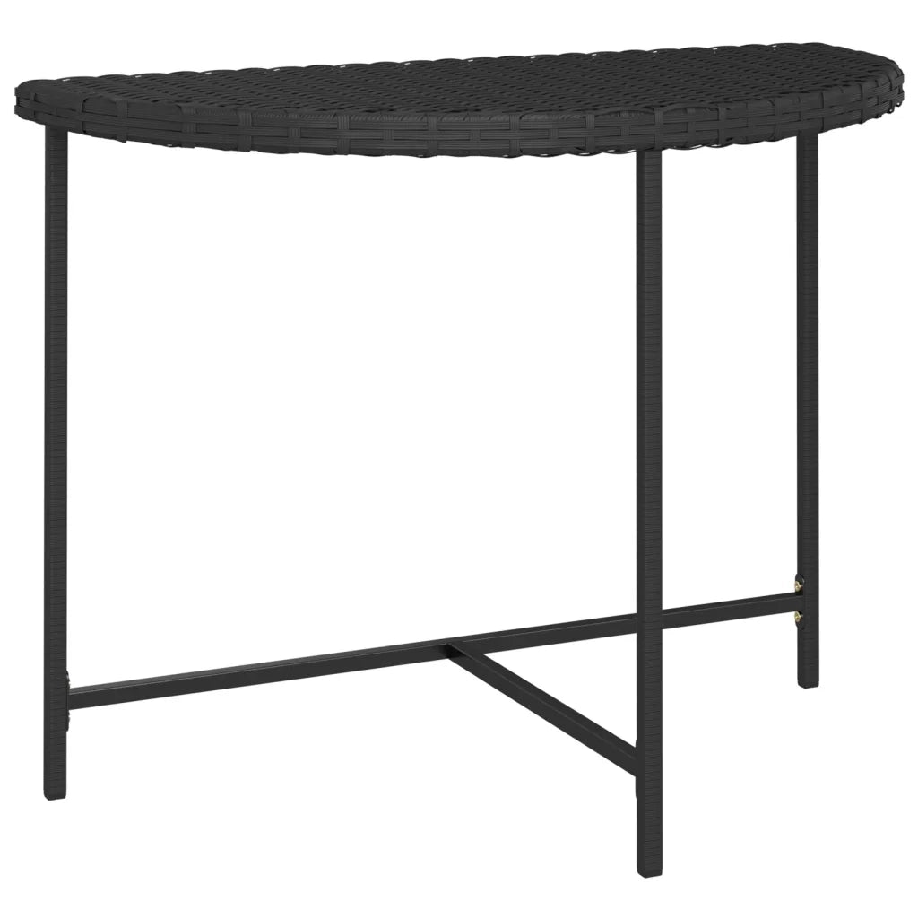 Tavolo da Giardino Nero 100x50x75 cm in Polyrattan 316652