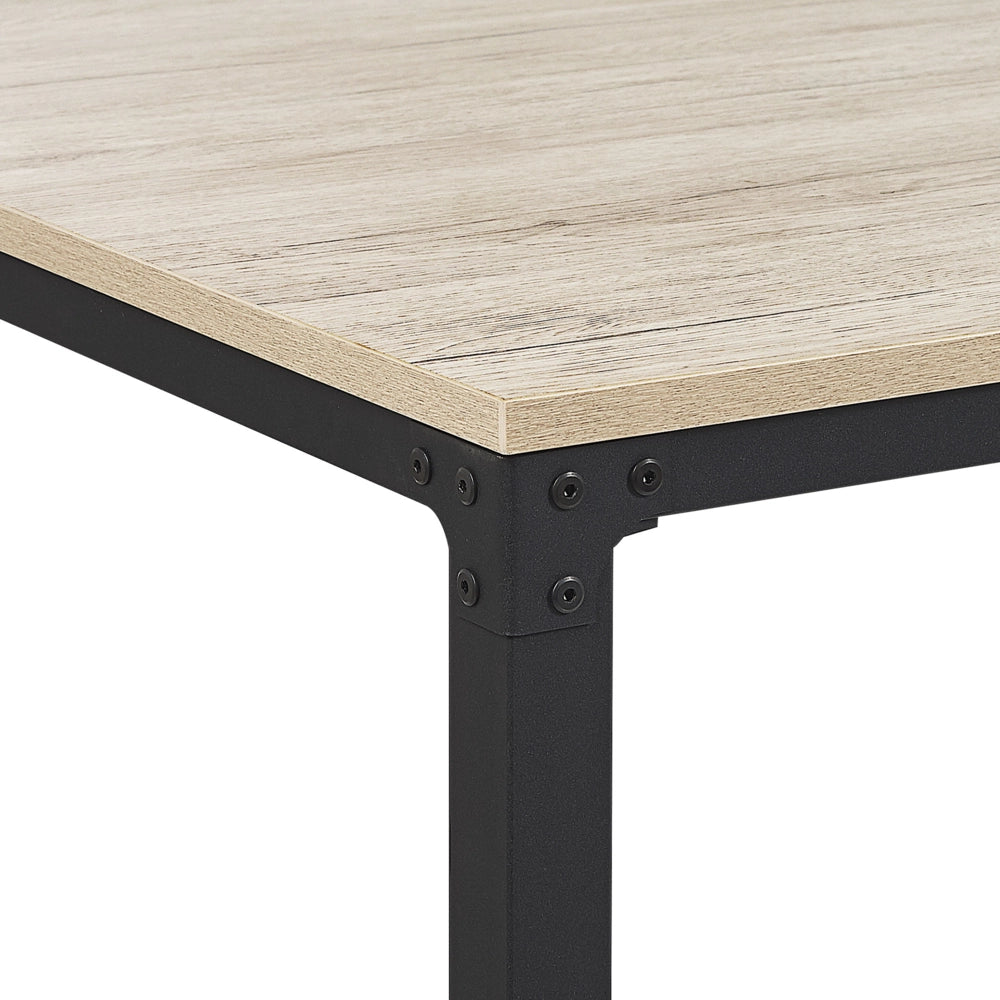 Tavolo da pranzo Nero con gambe in metallo truciolare di legno chiaro 150 x 90 cm scandinavo