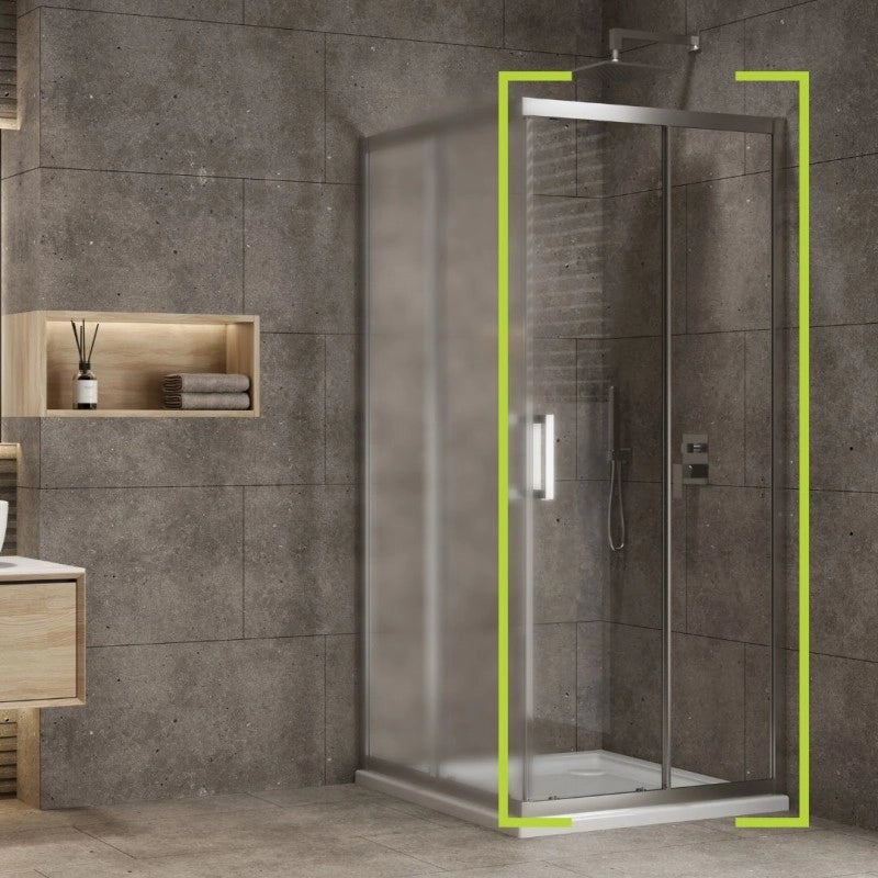 Lato porta box doccia angolare nicchia dafne cristallo 6 mm 80 cm trasparente
