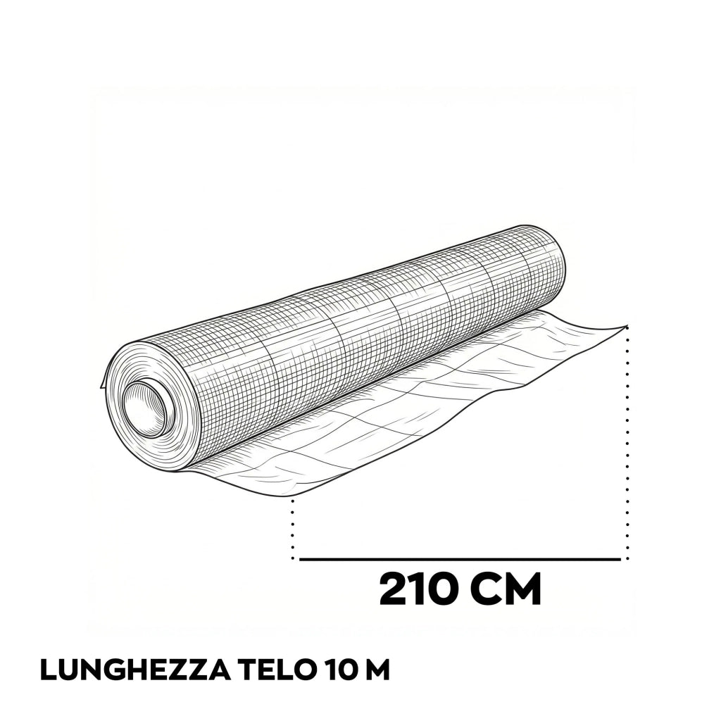 Nyumput - Telo Pacciamatura 10x2,10 m 100Gr/mq tessuto permeabile antierbacce antialga per orto giardino verde