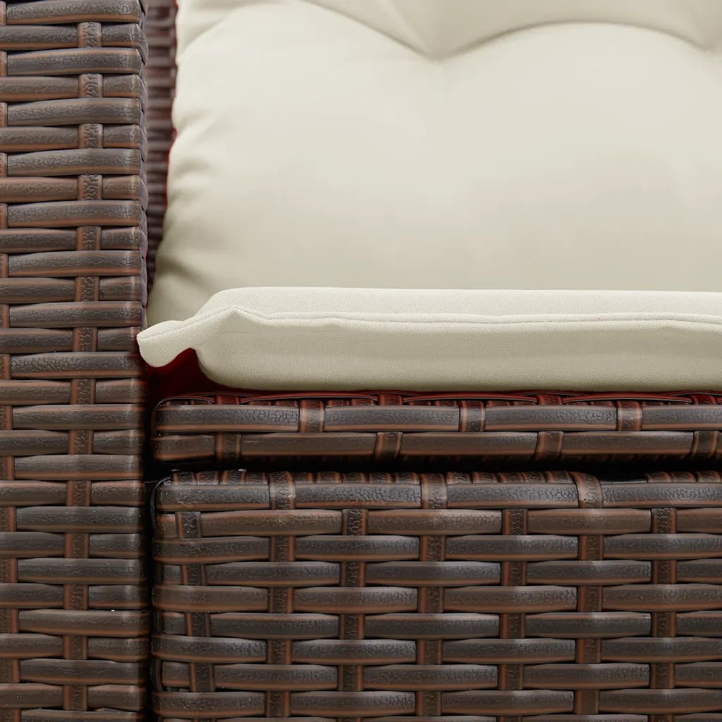Divano da Giardino a 2 Posti con Cuscini in Polyrattan Marrone 366211