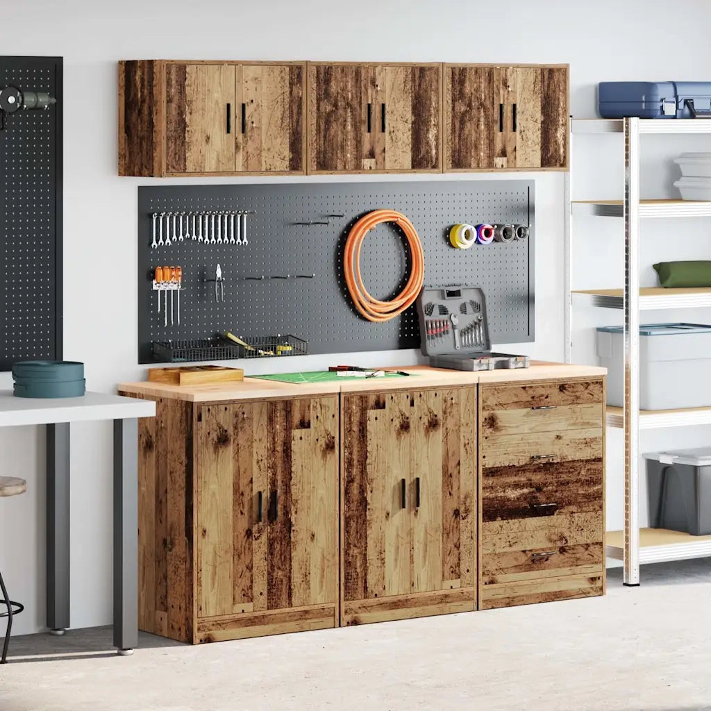 Armadi da Garage 6 pz Legno Antico in Legno Multistrato 3328348