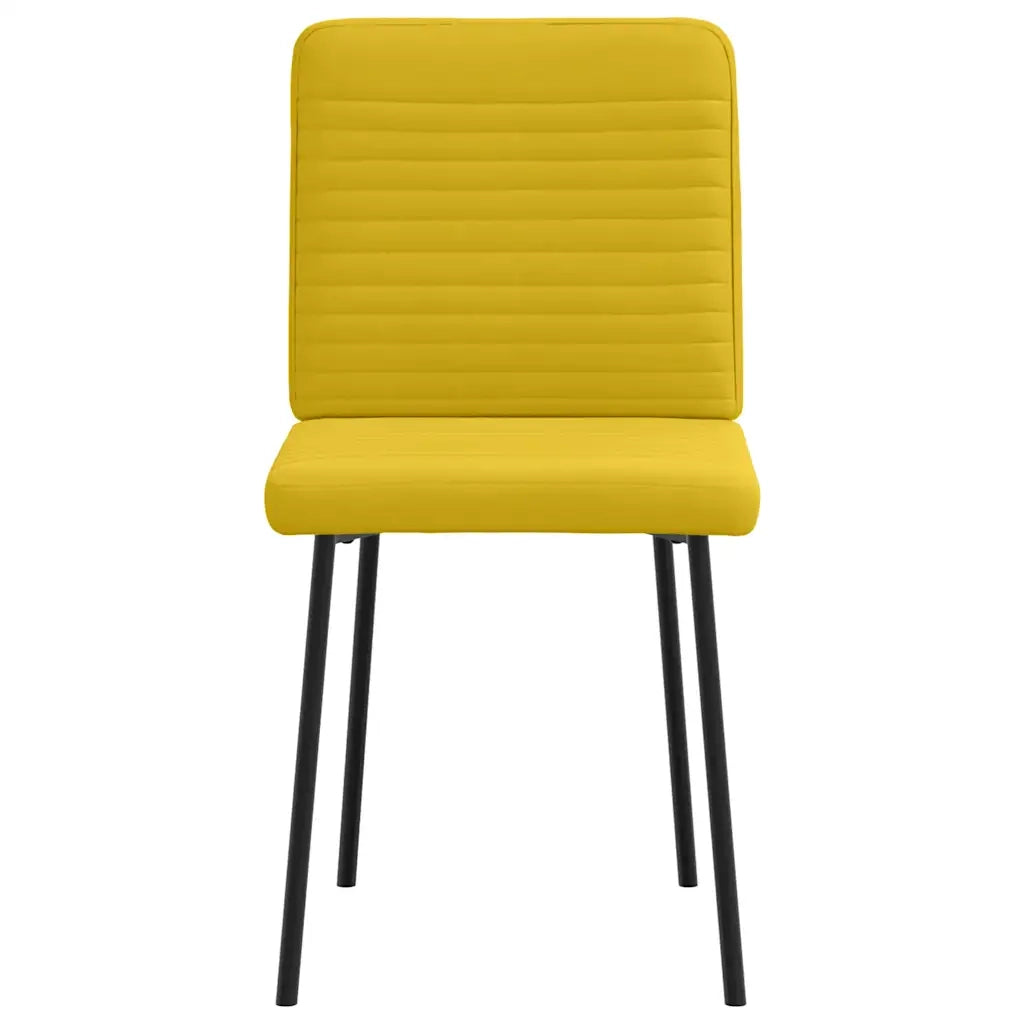 Sedie da Pranzo 4 pz Gialle in Velluto 3315240