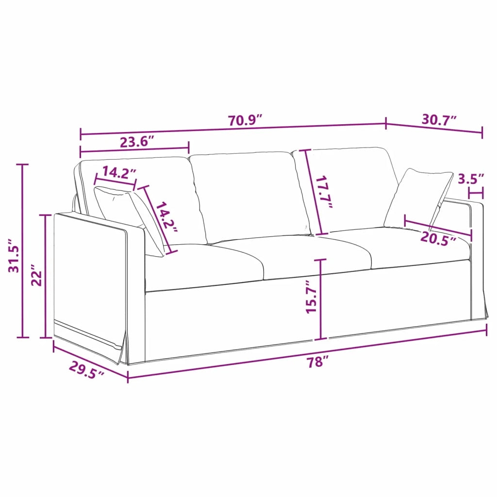 Divano | Divano da soggiorno | Sofa Grigio scuro 198 x 78 x 80 cm Velluto
