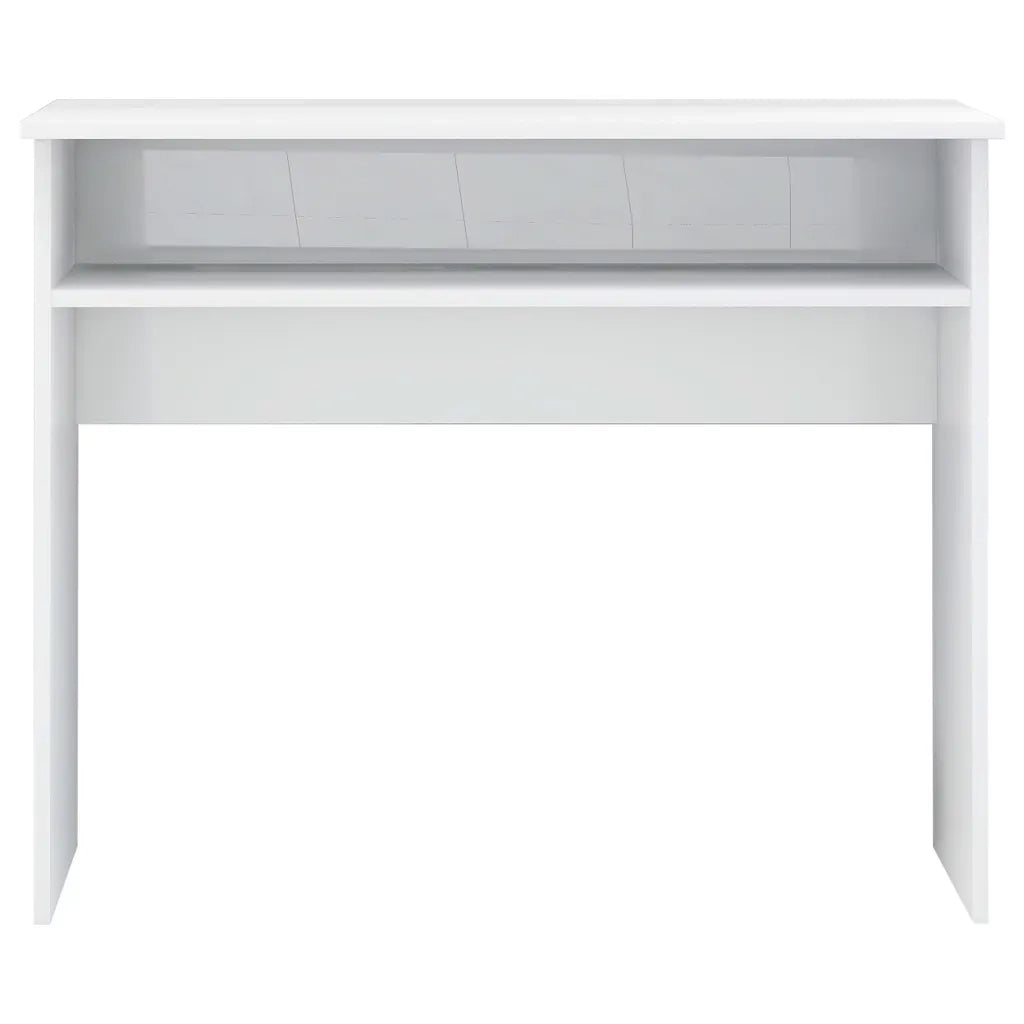 Scrivania Bianco Lucido 90x50x74 cm in Legno Multistrato 801176