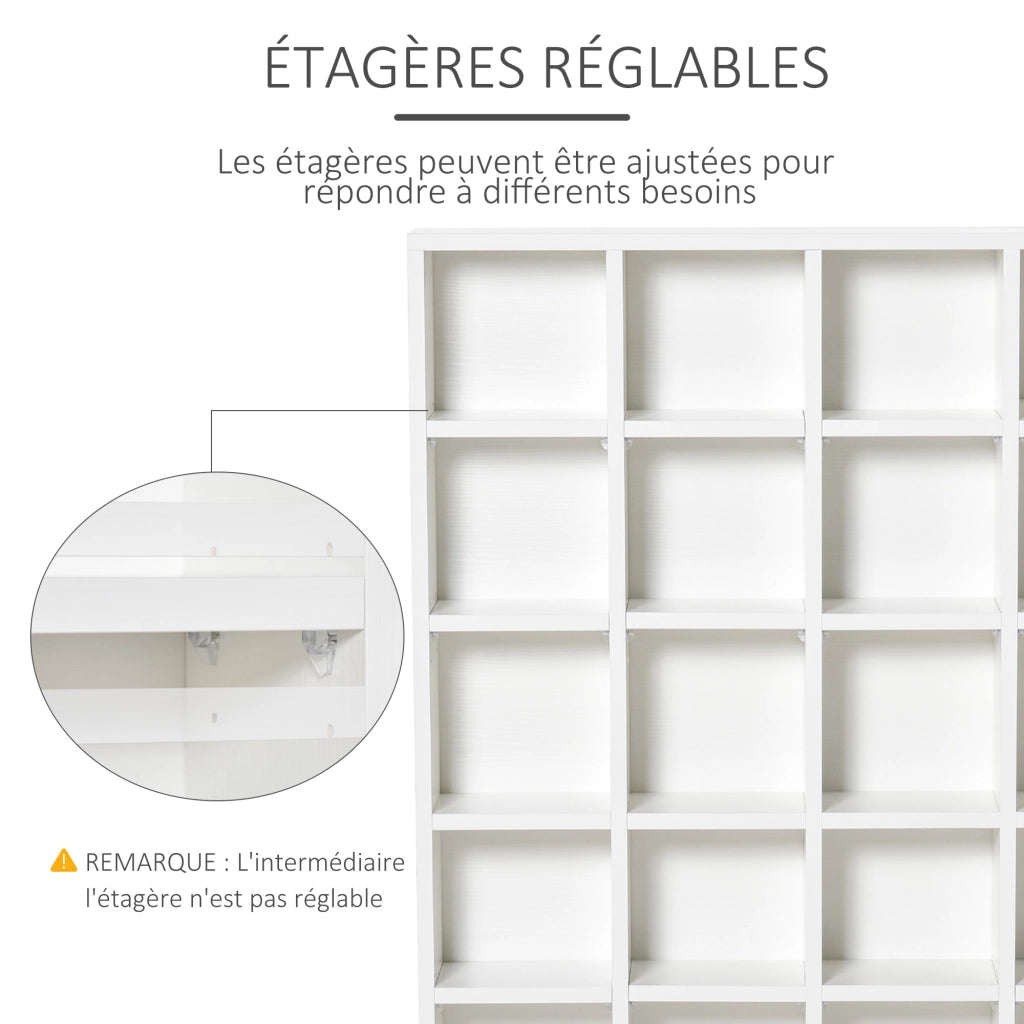 Libreria in legno con ripiani regolabili ¨C zephmum ¨C 89x130,5 cm, bianco