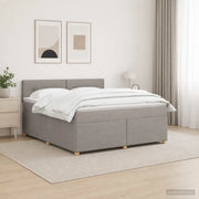 Letto box spring con materasso Tortora 140 x 200 cm Tessuto 3450976