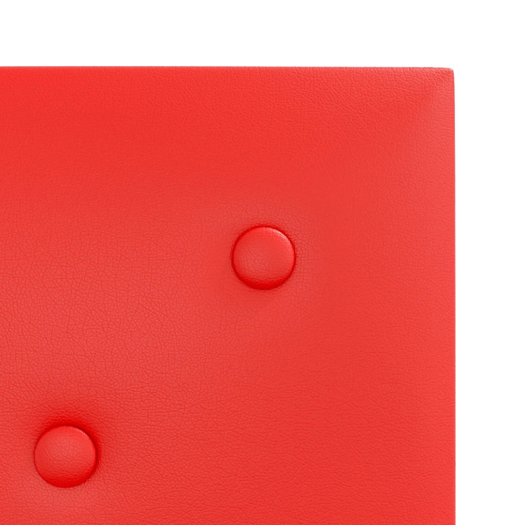 Testiera da Parete 12 pcs Rosso 30 x 30 cm Pelle Sintetica 42046511