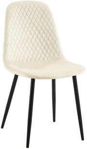 Sedia Giverny con cuciture decorative Velluto,crema
