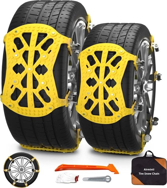 Sneeuwkettinge, 6 pezzi, universali per autunno invernale, installazione rapida, adatti per larghezza cerchi 165-275 mm per la maggior parte delle auto, SUV, furgoni e camion.