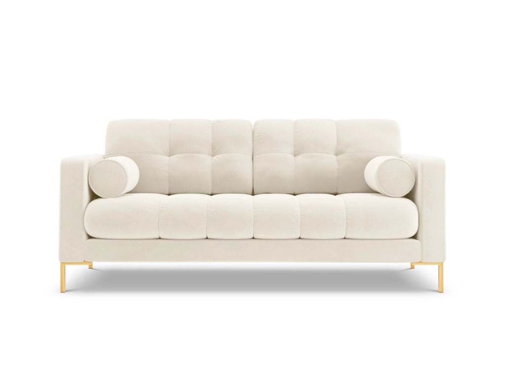 Cosmopolitan Design - Divano "Bali" 2 posti in velluto beige chiaro 