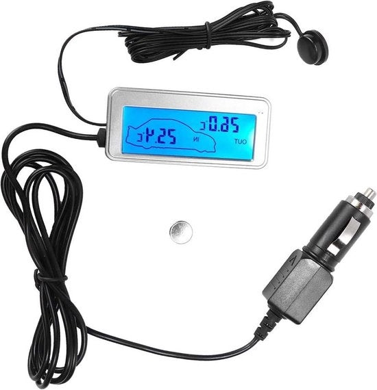 Termometro digitale per auto 12V con schermo LCD - sensibilità termica - rilevatore di temperatura per interno ed esterno.