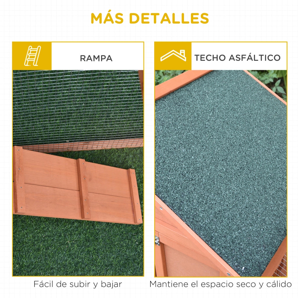 Casetta per Conigli Due Livelli in Legno con Tetto ¨C zephmum ¨C Grigio 144x64.5x100cm