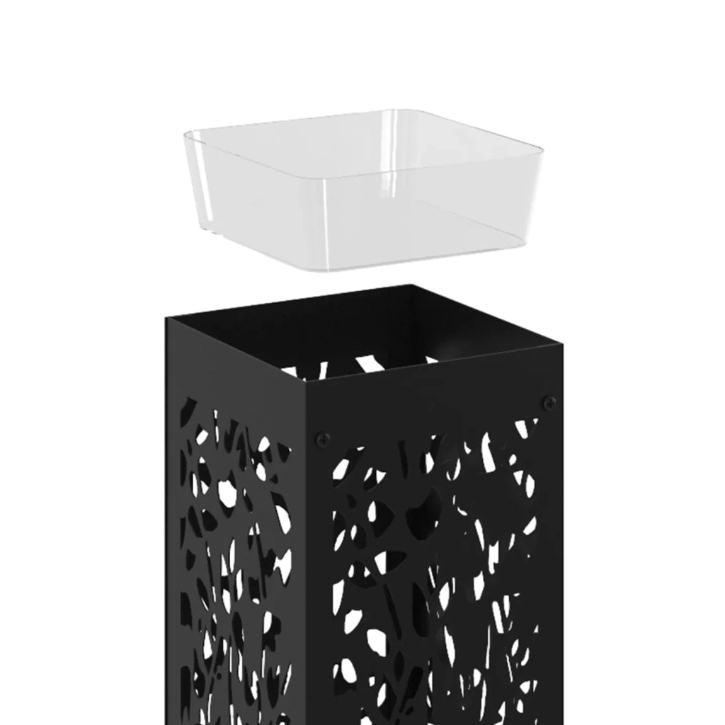 IDMarket - Paragüero FLOWER de acero gris antracita, 45 cm de altura