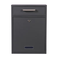 Cassetta postale singola V52 antracite, a parete o autoportante, con vetrino portanome