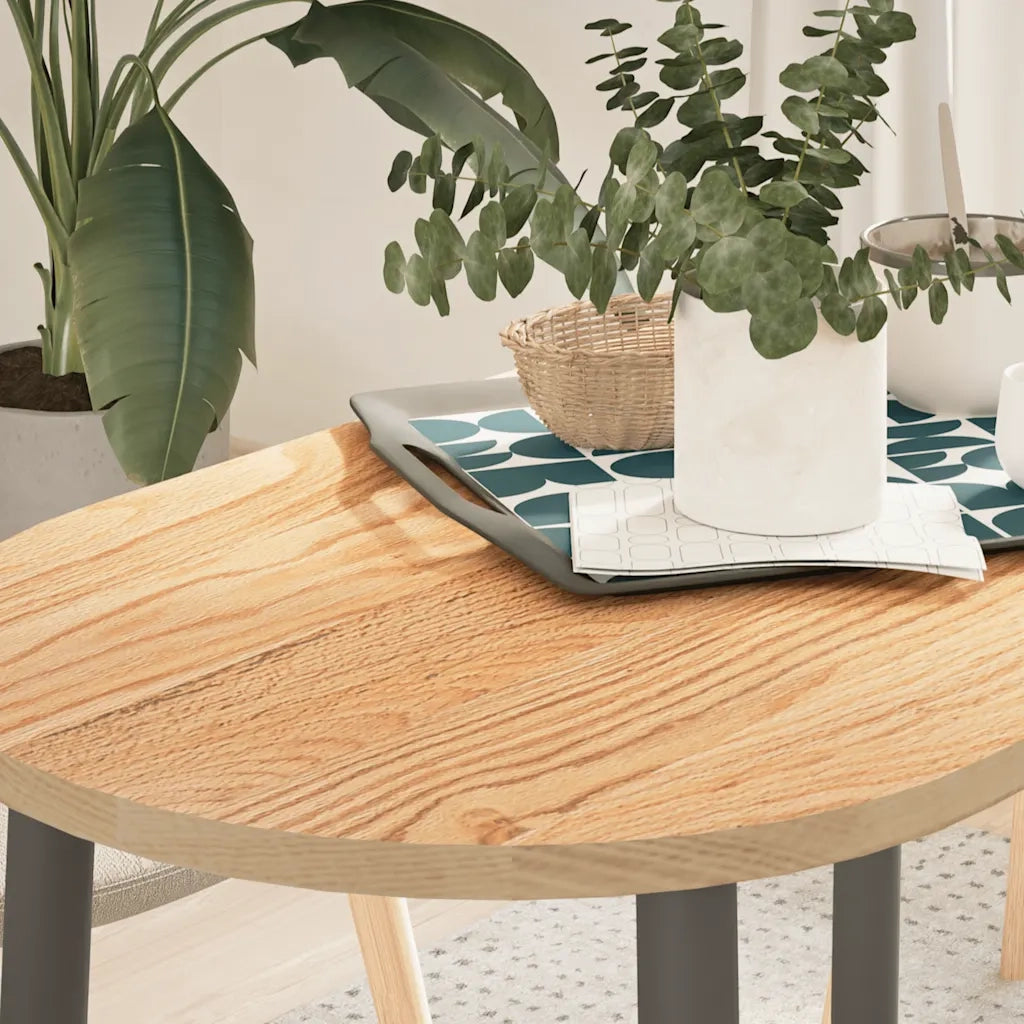 Piano per Tavolo | Superficie Tavolo | Piano Scrivania 100x50x2 cm in Rovere Massello Ovale