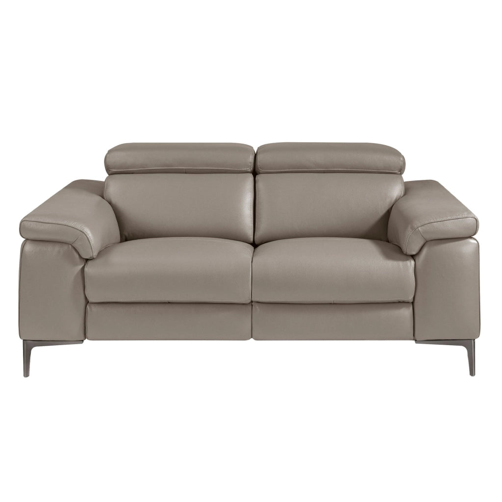 Divano relax a 2 posti in pelle grigio scuro