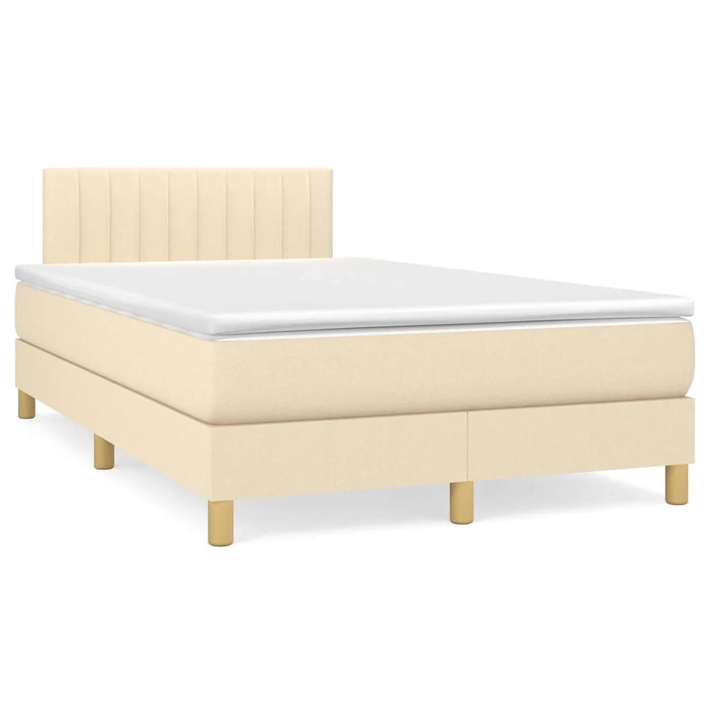 Letto a Molle con Materasso e LED Crema 120x190 cm in Tessuto 3270107