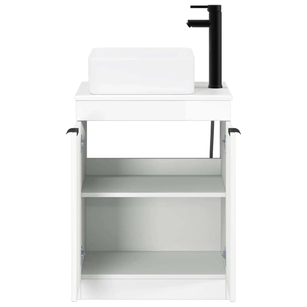 Set di mobili per il bagno Bianco Lucido Legno ingegnerizzato 3404226
