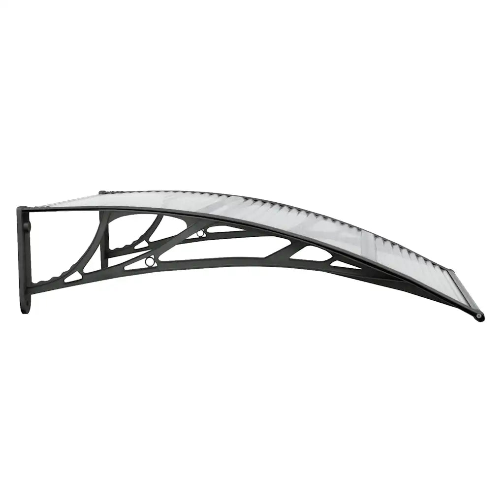 Tettoia per Porta Nero e Trasparente 100x75 cm in Policarbonato CFW2224670