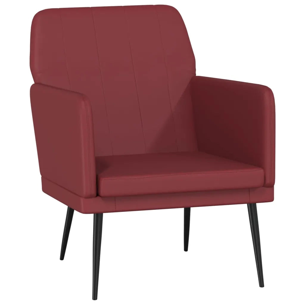 Poltrona Rosso Vino 61x78x80 cm Similpelle cod mxl 5632
