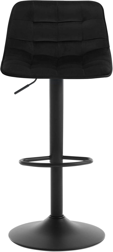 Sgabello Cucina Moderno Sgabello da Bar Girevole con Poggiapiedi, in Velluto Nero BH273sz-1