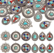 Connettori premium in turquesa per creare accessori bohemien con hanger filigranato retro (pietra preziosa) - stile Pandahall.