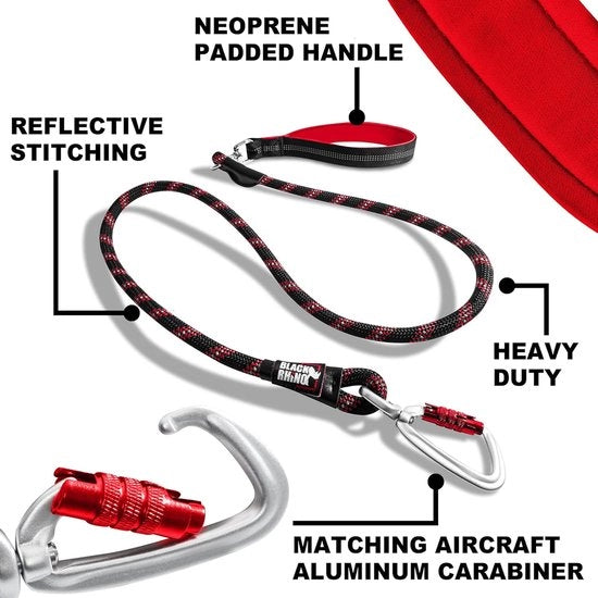 Cintura per cani robusta con manico di neoprene ultrapluvioso | Caricabaguagli per aereo in alluminio | Cintura per cani riflettente e resistente al tempo