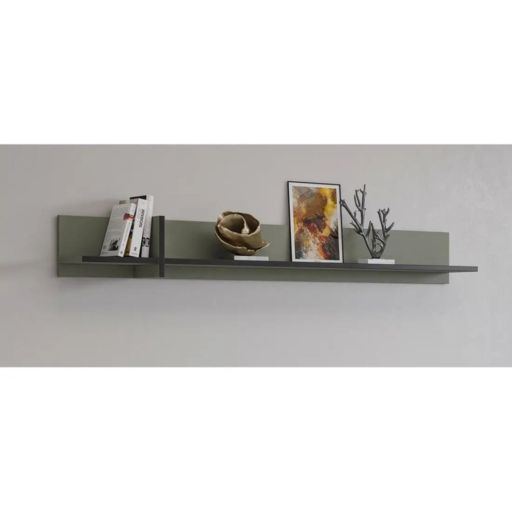 Scaffale da muro 180cm colore verde salvia e nero. Collezione HAVANA.