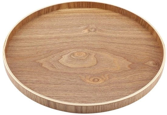 Piatto di Servizio in Legno Rond 33cm - Antiscivolo - Sostenibile - Disegno Unico