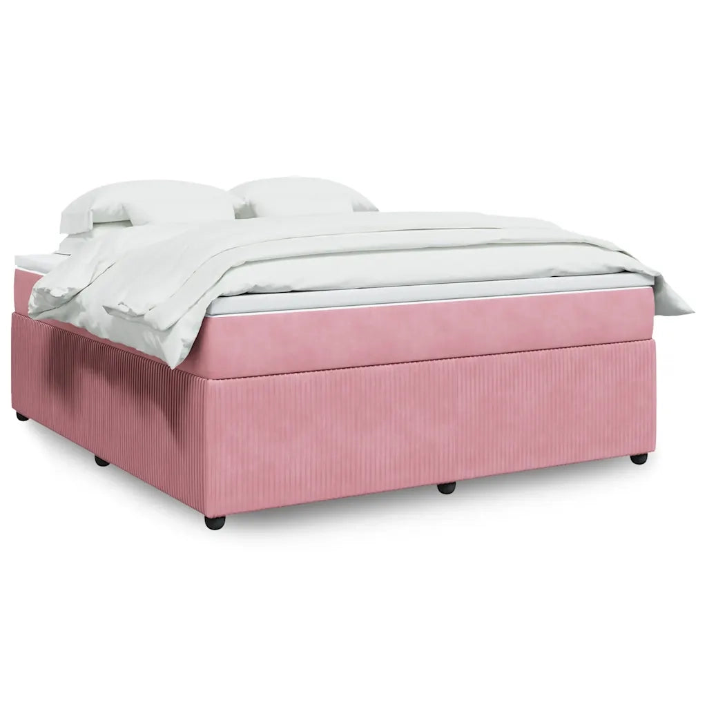 Giroletto a Molle con Materasso Rosa 180x200 cm in Velluto 3285661