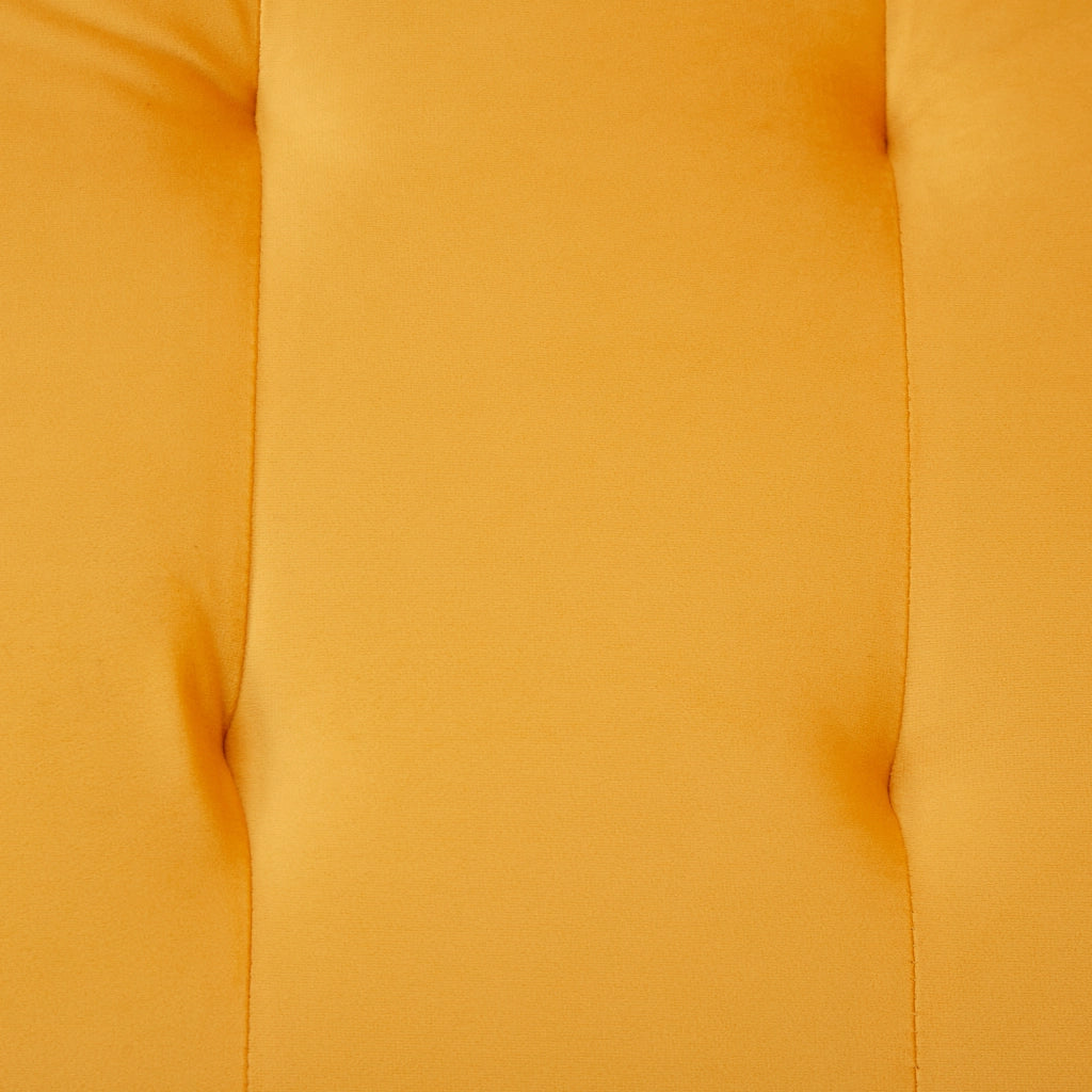 Divano Letto 2 Posti con Schienale Regolabile e Braccioli Multiposizione, in Velluto Giallo 215 × 81.5 cm