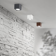 Plafoniera Esterno Minimal Up Alluminio Corten 1 Luce Gx53 Ip65