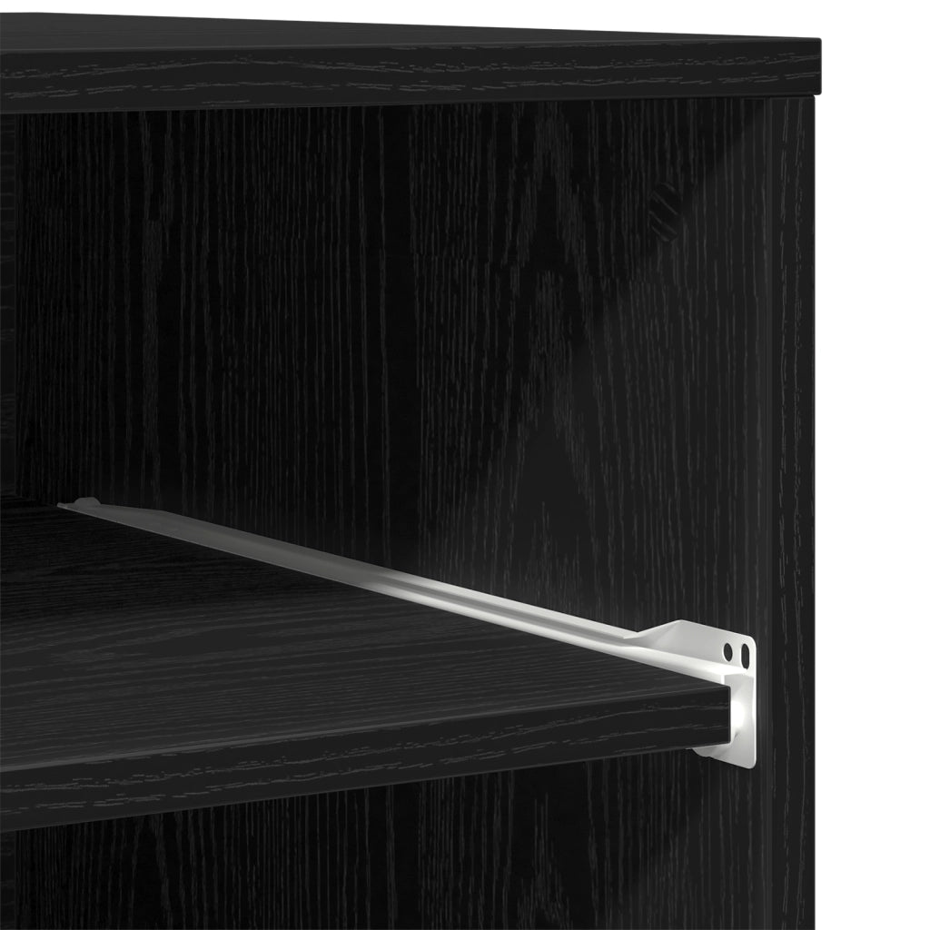 Supporto per stampante con ruote in rovere nero 60x48x74 cm