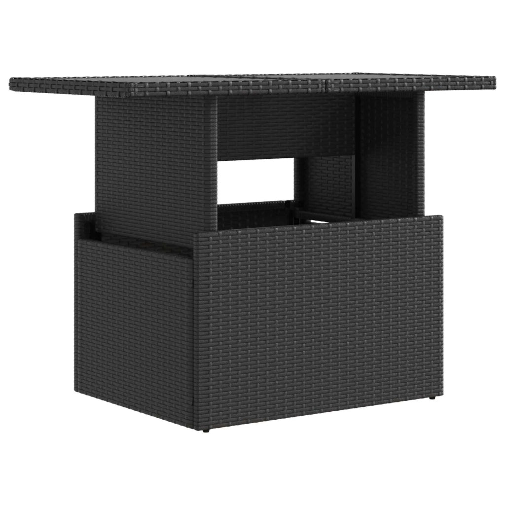 Set da pranzo per esterni 3 pz Nero e Bianco Crema polyrattan 3422402