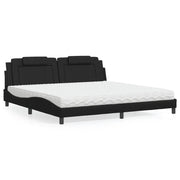 Letto con Materasso Nero 200x200 cm in Similpellecod mxl 115675