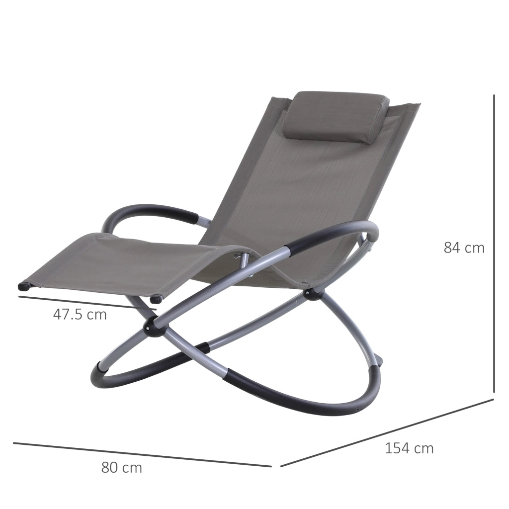 Easycomfort Sedia a Dondolo Design Moderno per Interni ed Esterni Texteline 154x80x84cm Grigio