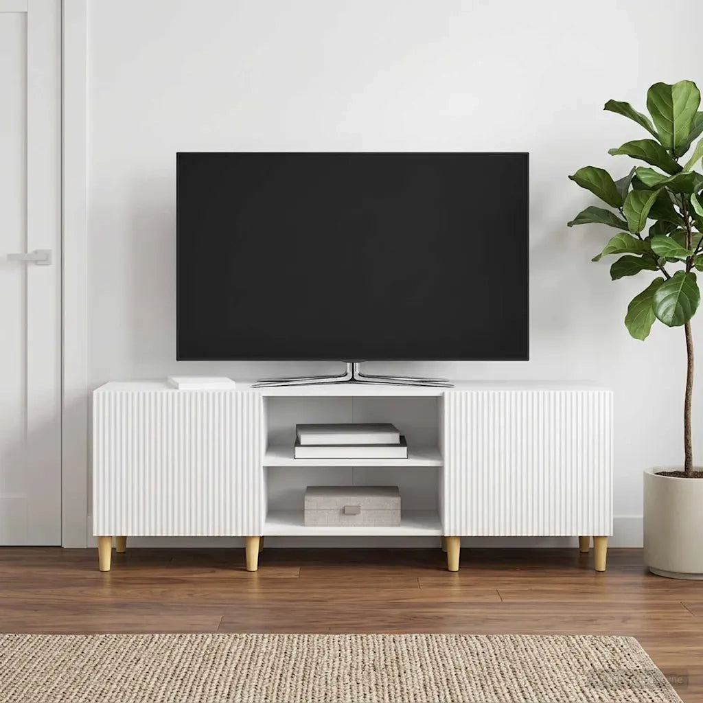 Mobile TV Bianco Lucido 150 x 31 x 50 cm Legno ingegnerizzato 894689