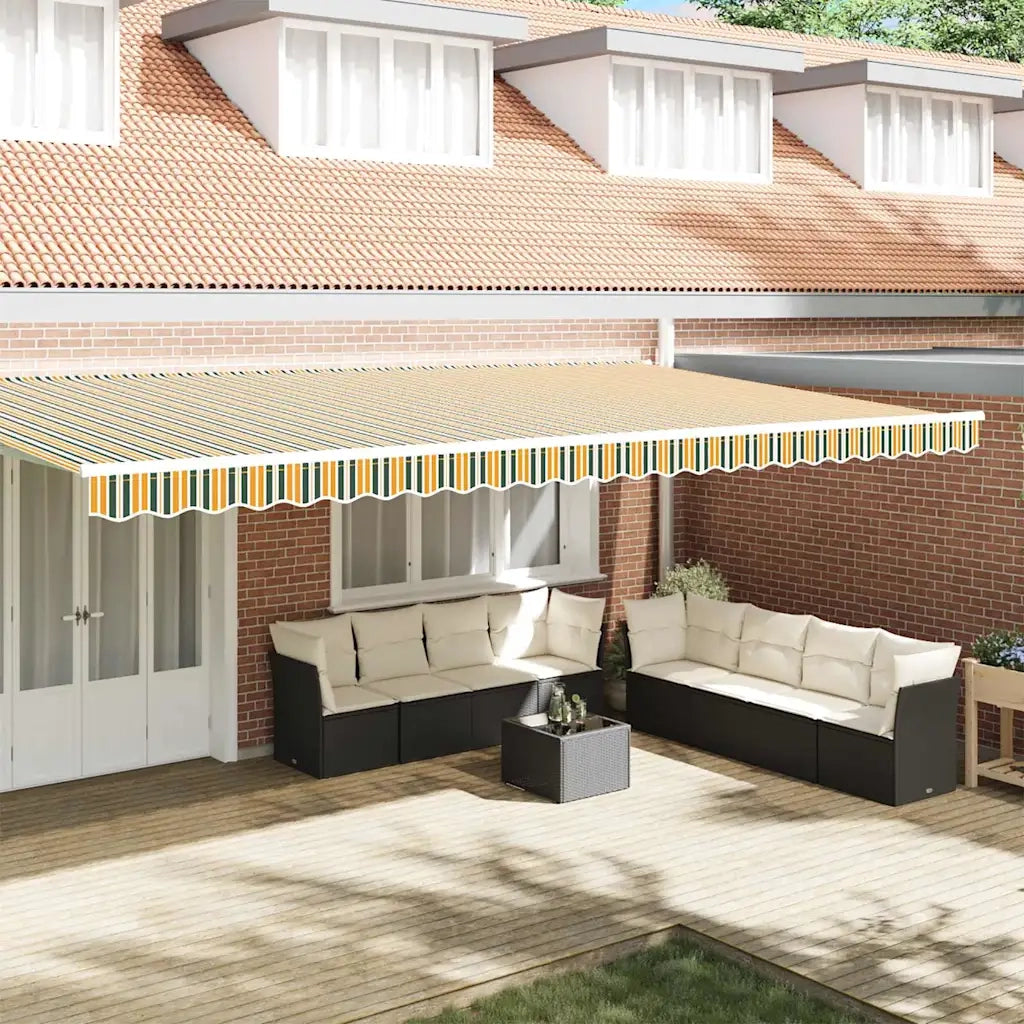 Sostituzione della mantovana per tenda-Tessuto di Ricambio per Mantovana da Tenda Verde e giallo 6 m