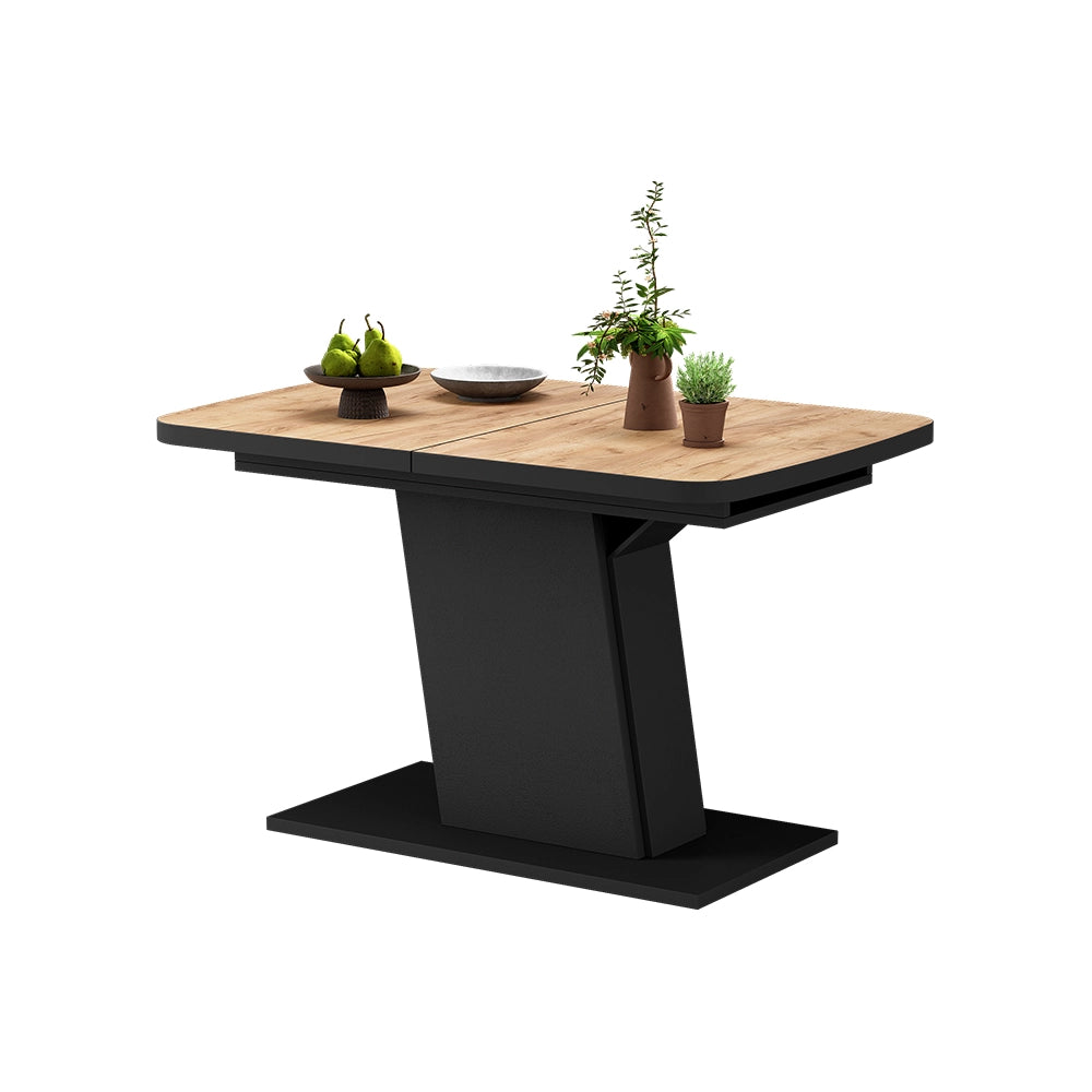 Vicco Tavolo da pranzo Estensibile Rovere nero/oro 120/160 x 80 cm