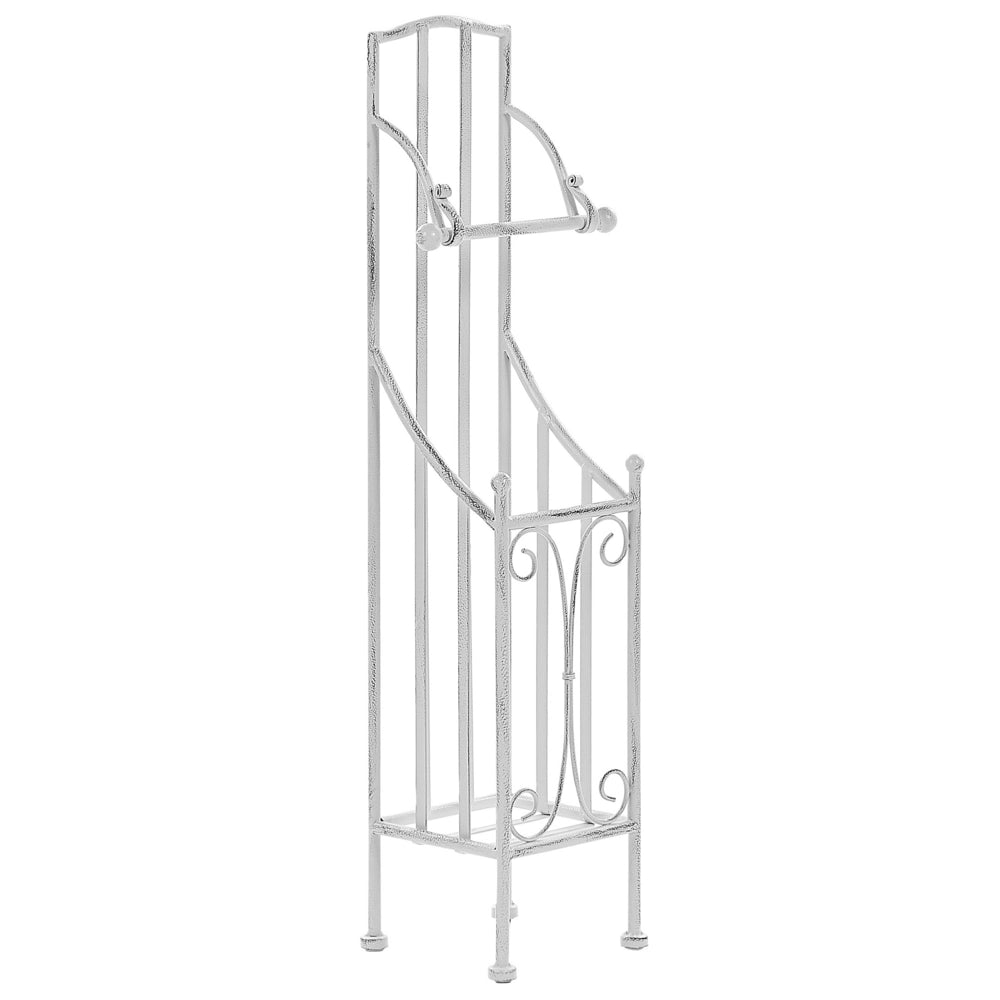 Porta rotoli di carta igienica in metallo 68 cm bianco in stile vintage retrò