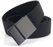 Due cinture per uomini 1,5 pollici, Ratchet cintura Casual Mesh per golf, cintura elastica Casual per jeans con chiusura a gomito, nero (120 cm)