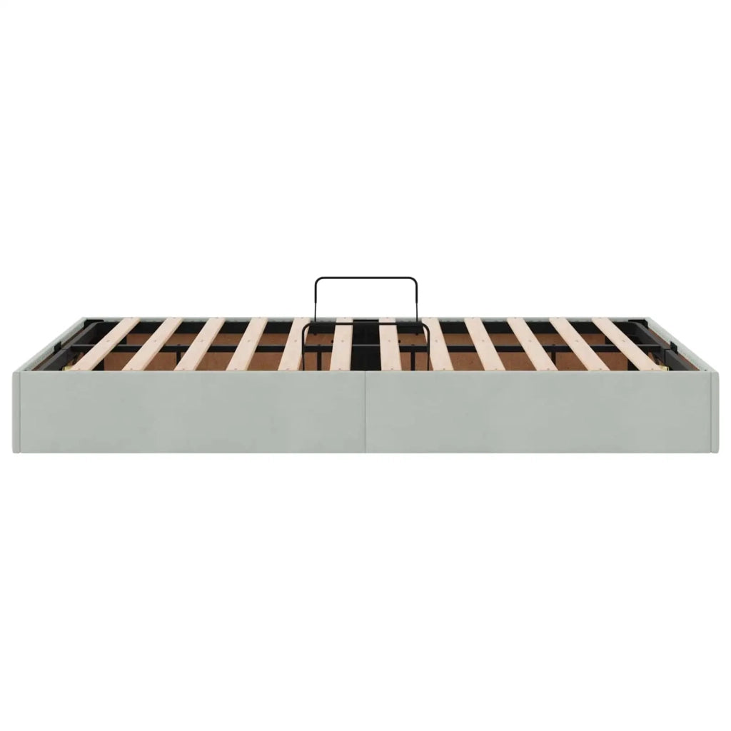 Letto ottomano Grigio Chiaro 120 x 190 cm Velluto