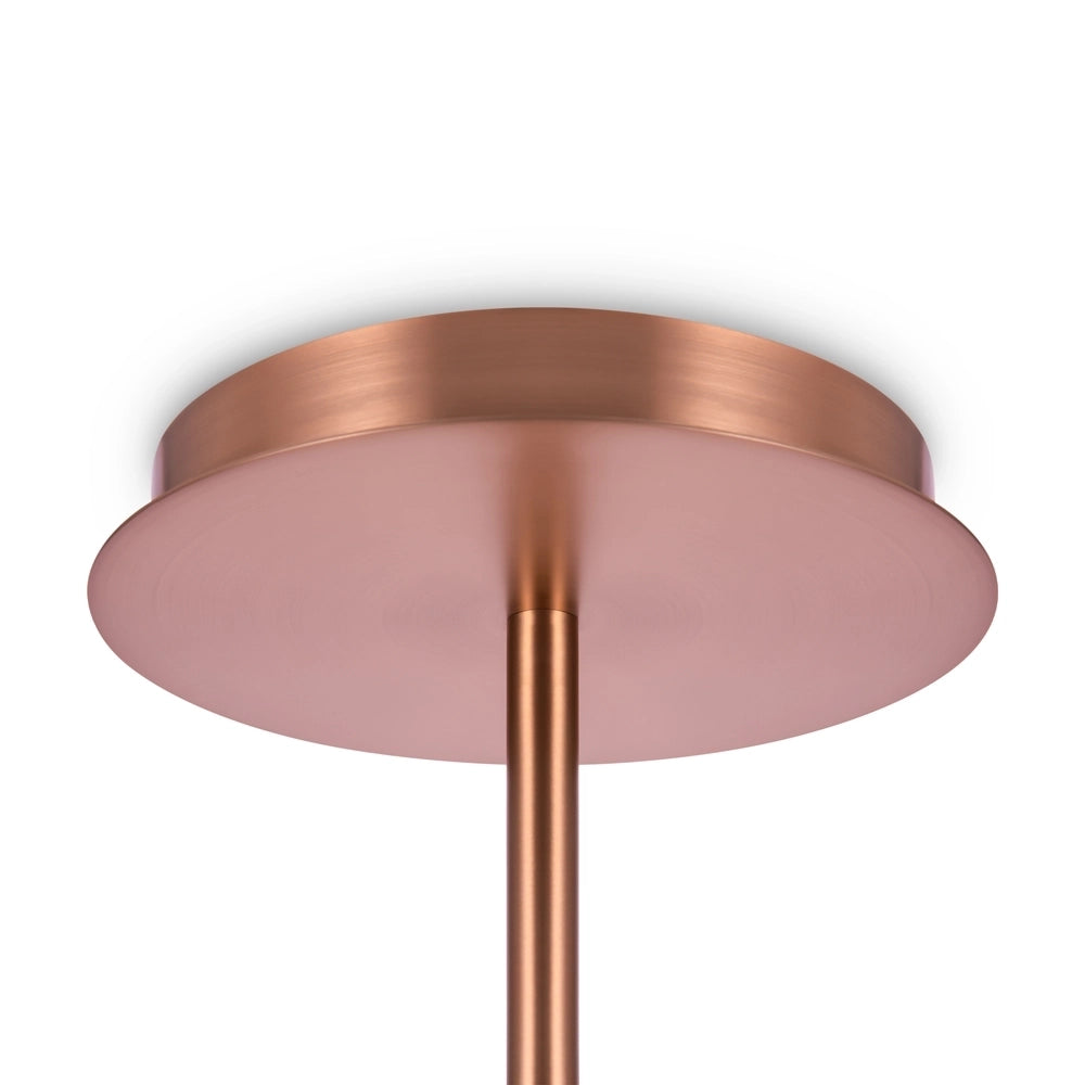 Lampadario Sospensione Erich In Metallo Oro Rosa 12 Luci E Diffusori Bianchi