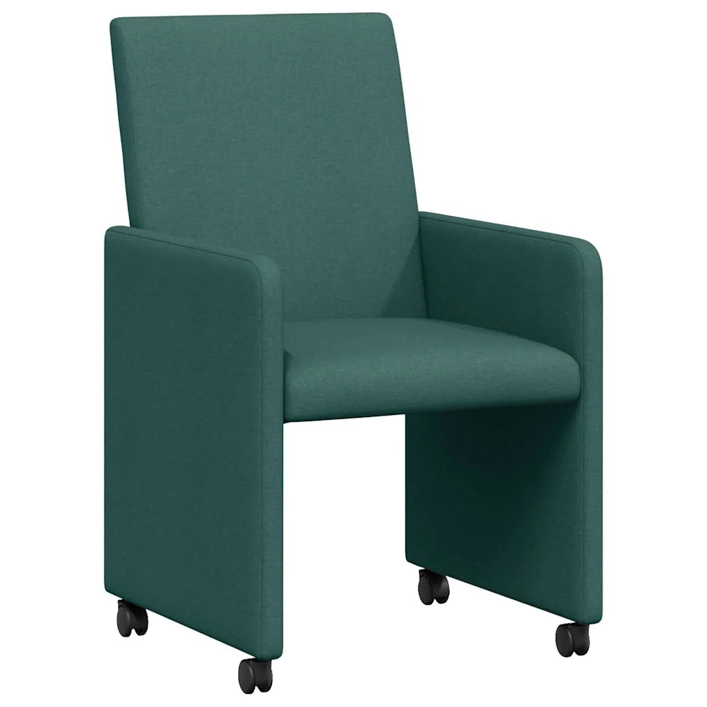 vidaXL Sedia da pranzo 2 pcs Verde scuro 57 x 66 x 94 cm Tessuto