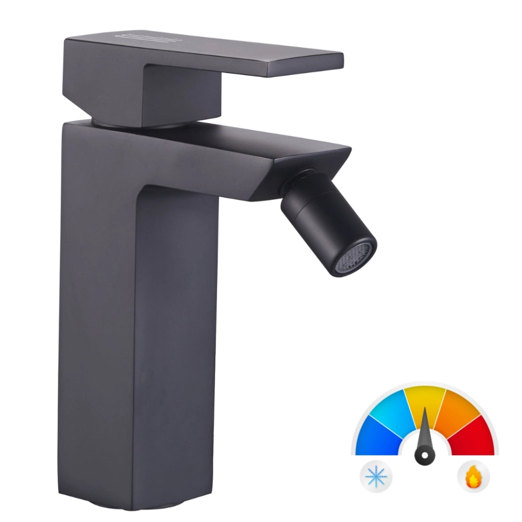 Ogomondo coppia rubinetti miscelatori per lavabo bidet purple colore nero black