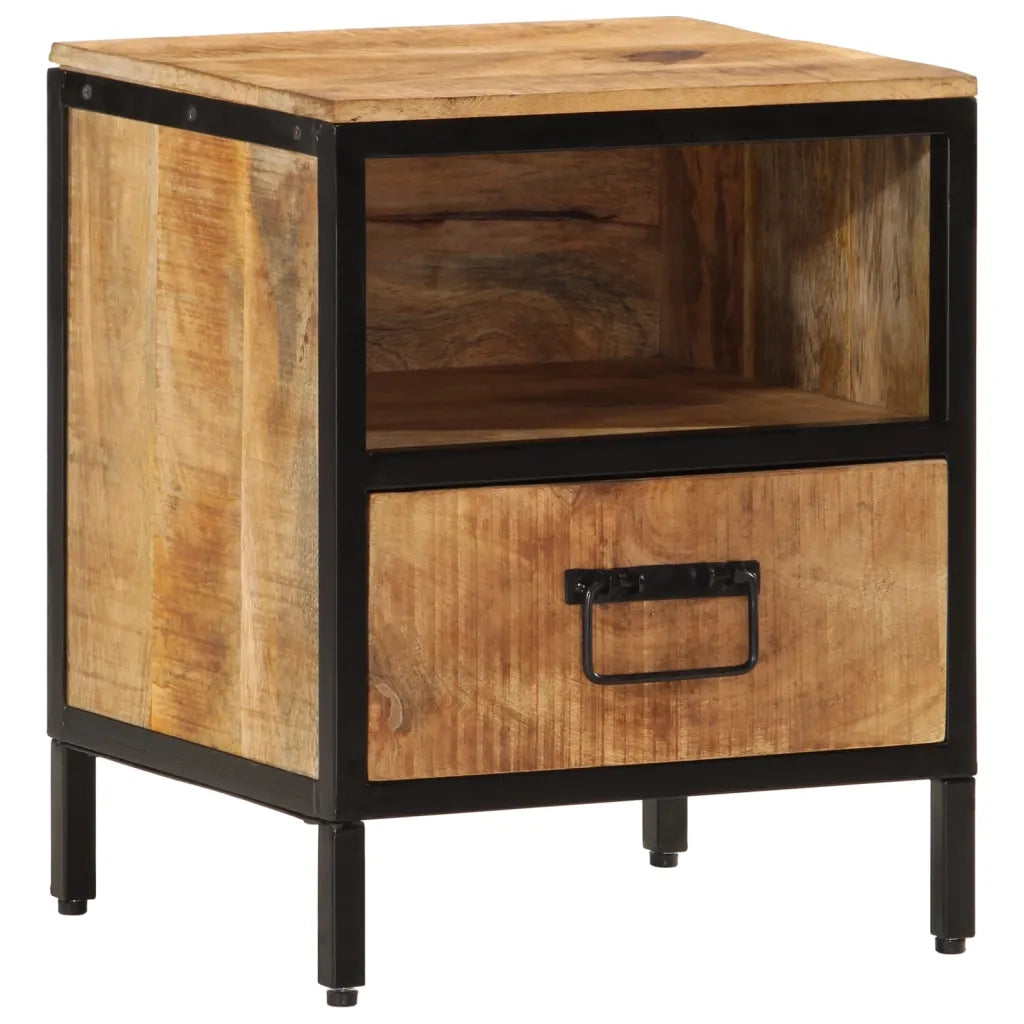 Comodino 40x35x50 cm in Legno Massello di Mango 358912