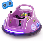12V Autoscontro Elettrico per Bambini, Macchina Elettrica per Bambini con Design Girevole a 360° Telecomando Luci Musica, Macchina Cavalcabile per Bambini 37-96 Mesi (Viola)