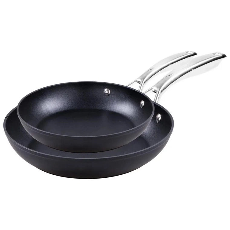 Set 2 Pezzi Padelle Antiaderenti ad Induzione Black Steel 24 + 28 cm
